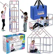 TOWER TUBES Building Toys 510 Piece, Stem Fort Building Kit for Kids 7+ Sturdy Construction Fort Builder, Indoor and Outdoor Building Toy, extra large