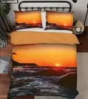 3D Sunset Red Sun NAO2057 Bed Pillowcases Quilt Duvet Cover Set Queen King Fay