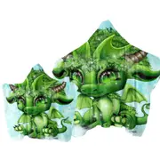 Cute Fantasy Creature Green Leaf Lil Dragon Towel with Hood