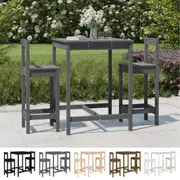 Outdoor Bar Set 3 Piece Outdoor Bar Table and Chairs Solid Wood Pine vidaXL