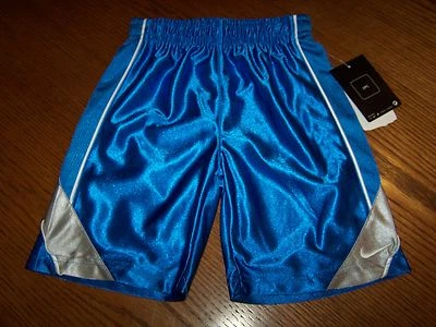 NWT NIKE BLUE & WHITE SHINY ATHLETIC SWOOSH SHORTS Size 2T