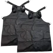 2x BUFFALO LEATHER APRON Cooking Chef Hairdresser Waterproof Durable Black