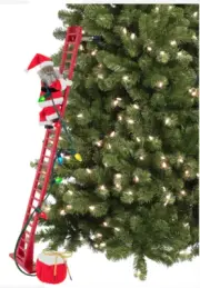 Mr. Christmas Climbing Black Santa w LED Lights & Carols Tree/Wall Free Ship