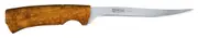 Helle Steinbit - 153mm Flexible Stainless Steel Knife (Curly Birch Handle with Tan Coloured Sheath)