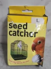 Large Bird Cage Cover Seed Catcher Adjustable Soft Nylon Mesh 26-52 Inch White