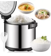 Commercial Stainless Steel Electric Rice Warmer Food Warm with Rice Spoon Heavy