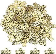 uxcell Metal Year Number Charm, Old Gold 2026 Year Charm Graduation Tassel for DIY Jewelry Making, Necklace Bracelets, Keychain, Pack of 80