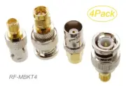 4-Pack SMA to BNC All Gender Combo 50Ω Coaxial RF Adapter, RF-MBKT4