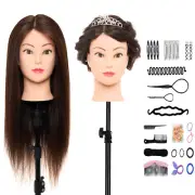 Manikin Cosmetology Doll Head for Hairdresser Practice Braiding Styling w/ Clamp