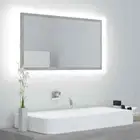 NNEVL LED Bathroom Mirror Concrete Grey 80x8.5x37 cm Chipboard