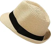 [Generic] Floppy Straw Hats Short Brim Sun Cap Western Cowboy Hats Ladies Summer Panama Hat Braided Sun Hat UV Protection