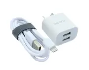 Dual USB Adaptor with USB to Lightning Cable Combo Quick Charge Charger GO302