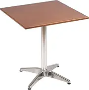 Tramontina London Bistro Aluminium Base with Tauari Wood Top Square Table, 70 cm Base, Almond