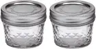 Ball Mason 4oz Quilted Jelly Jars with Lids and Bands, Set of 2 Silver