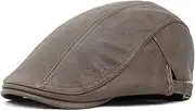 [HAMKVBPR] Men's Beret Hats Thick Leather Beret Men's Vintage Duck Tongue Cap Leather Cap Mens Hat Flat Cap