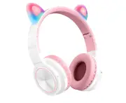 Bluetooth Headphones Cat Ear LED Wireless Foldable Over Ear Headphones