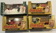 VINTAGE 1993 COCA COLA DIE-CAST METAL BANK TRUCKS SET OF 4