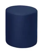 Logan Round Ottoman Blue - Niche: Vinyl Upholstered, Wood Frame, No Assembly,