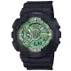 【CASIO 卡西歐】 G-SHOCK 經典酷黑 獨特百搭 鼠尾草綠 人氣雙顯 GA-110CD-1A3_51.2mm