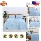 Premium Luxury 4PC Egyptian Cotton King Size Sheets - Breathable Sky Blue Set