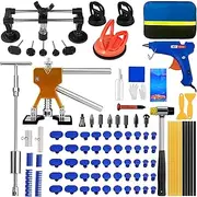 DOPKE 97pcs Dent Puller Kit, Dent Removal Kit for Dent Repair, Car Dent Puller with Slide Hammer T-Bar, Bridge Puller, Golden Lifter, Paintless Dent Repair Kit for Car Refrigerator Door Ding Repair