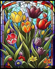 KEUASDV DIY Oil Painting, Paint by Number Kits on Canvas, Painting for Adults, Kids, Students and Beginner Arts Craft for Home Wall Decor 16 x 20 inch (Flower)
