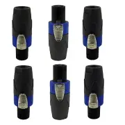 6Pcs Pole Conductor Speakon Cable Male Connector End for Audio DJ Speaker Cables