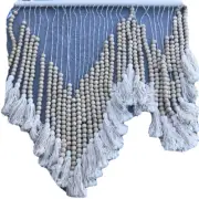 NEW! Wall Decor Beaded Tassels ZIG ZAG 35” Wide Boho Bohemian Chic Indonesia