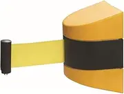 Retractable Barrier Retractable Queue Rope Barrier,Queue Barrier Belt,Fixed Wall Mount Retractable Belt Barrier, Crowd Control Wall Barrier, 5m Pure Yellow Belt Wall Amount Retractable Barrier Tape