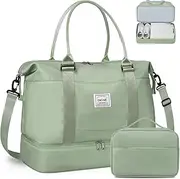[BAGAIL] Travel Duffel Bag, Weekender Bags for Women, Overnight Gym Carry On Tote Bag with Wet Pocket, Hospital Mom Bag for Labor and Delivery - Extra Large Set, Olive Green