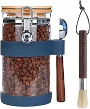 Ken's Kitchen Coffee Tin Airtight with Coffee Brush 1200ML 1500ML Coffee Bean Container with Spoon Coffee Powder Container Glass Jar with Lid