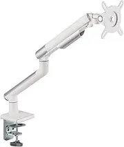 Brateck Premium Slim Aluminum Spring-Assisted Single Arm for 17 to 32-Inch Monitors, White
