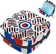 Period Bag,Sanitary Napkin Storage Bag,Abstract South Korea Flag,Tampon Holder for Purse