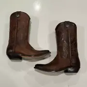 NIB New Rock Cowboy Western Brown Genuine Leather Boots Pointed Toe Size 37