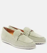 [Tod's] Tod's T Ring suede loafers AU 7.5 green