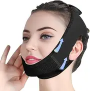Reusable Chin Strap, V-shaped Chin Face Tightening Band, Face Mask V Line Lifting Mask, Can Be Used Anytime, Black
