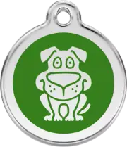 Red Dingo Enamel Dog Tag - Green - Lifetime Guarantee - Cat, Dog, Pet ID Tag Eng