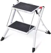 Step Ladder,Double Side Folding Step Stool, 2 Step Portable Ladder with Handdle,