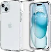 SPIGEN Ultra Hybrid for iPhone 15 Plus Case, Airbag-Like Corners Air Cushion TPU Bumper Protective Technology, Hard PC Clear Back Raised Edges Protection Cover - Frost Clear