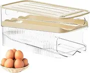 znutc Auto Rolling Egg Organizer For Refrigerator, Slide Egg Dispenser Safe Space-Saving Egg Storage Box, Egg Storage Box Large Capacity Refrigerator Egg Trays Egg Organizer for Fridge Refrigerator