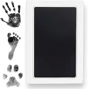 Extra Large Clean Touch Ink Pad for Baby Handprints and Footprints – Inkless Infant Hand & Foot Stamp – Safe for Babies, Doesn’t Touch Skin – Perfect Family Memory or Gift – 2 Uses, Black Print Kit