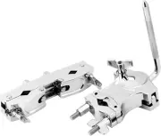 Silver Drum Clamp Accessory Set L-Rod Cowbells Clamp Adjustable Quick Release