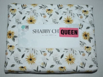 Shabby Chic Daisey Pattern Queen Size Sheet Set