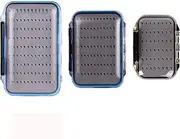 Aventik Two-Sided Waterproof Fly Box Easy Grip Foam Jig Fly Fishing Box (Grip Foam, XS+S+M)