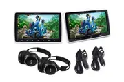 Elinz 2x 10.1" TFT Active Headrest Car DVD Player HD 1080P Digital Screen USB SD 9"