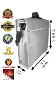 Fireproof Bag for Document & Money Fiberglass Silicon Double Coated XL Size 15x1