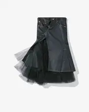 [Junya Watanabe] Polyester Denim Nylon Skirt
