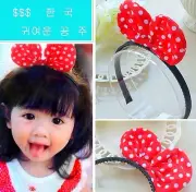 Girls Kids Children Sweet Bow Minnie mouse Bunny Red dots Hair headband Bands