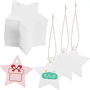 Angoily 200pcs Star Tags with Pre Punched Holes Blank Paper Labels for Weddings Present Tagging and Crafting Star Shaped Tags for Creative Projects