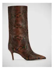 [Wittner] Lozana Print Emboss Leather Mid-Calf Boot in Python